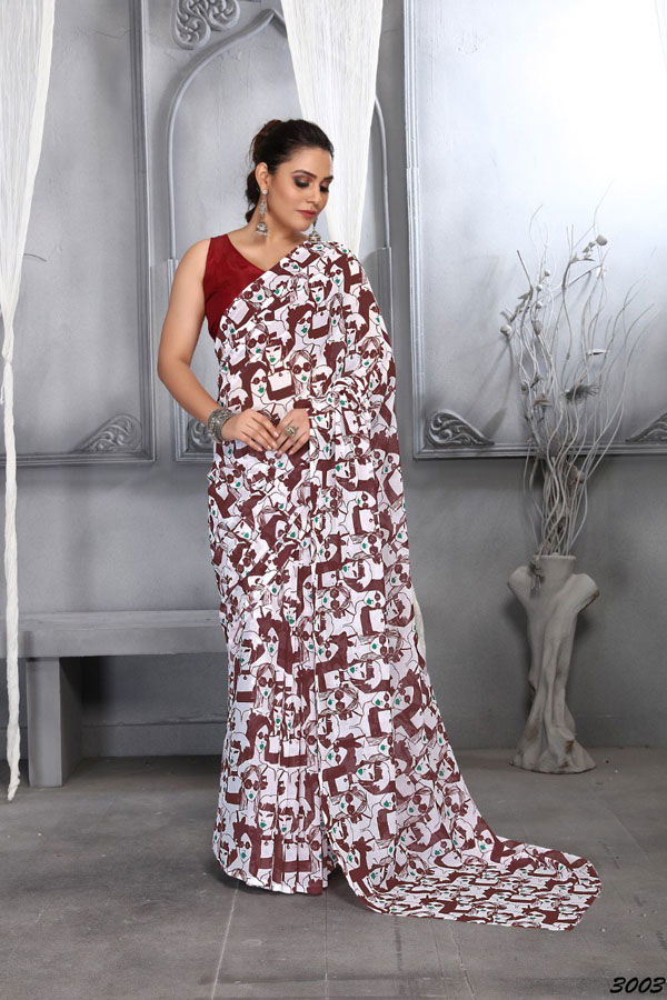 Aayaa Aaradhna 3 Printed Georgette Casual Daily Wear Saree Collection